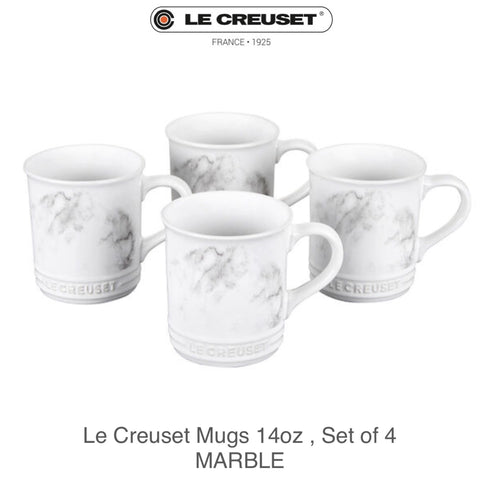 Le Creuset Stoneware 14-Oz. Mugs, Set of 4 - MARBLE