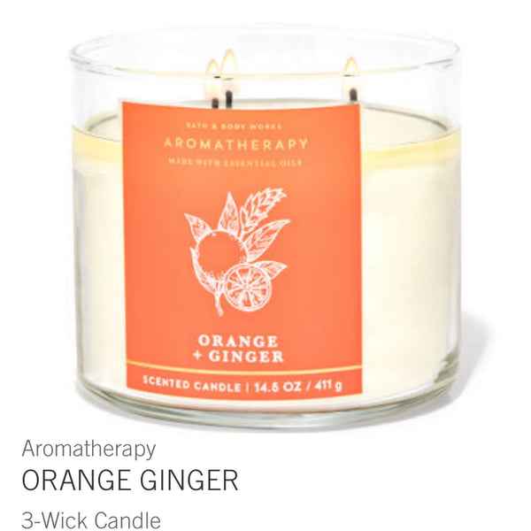 Bath & Body Works Aromatherapy ORANGE GINGER 3-wick Candle 14.5 oz / 411 g