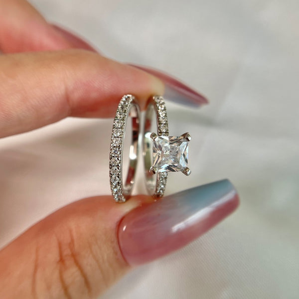 PURE 925 SILVER Freesia Ring Set