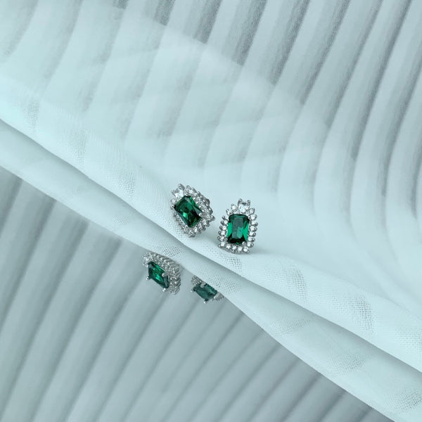 PURE 925 SILVER GREEN Gwynette Earrings