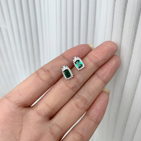 PURE 925 SILVER GREEN Gwynette Earrings