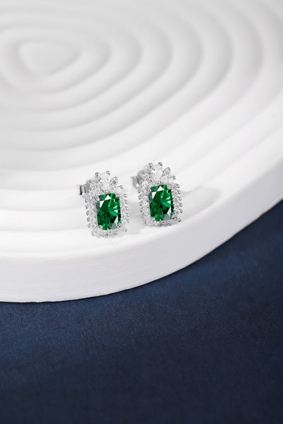 PURE 925 SILVER GREEN Gwynette Earrings