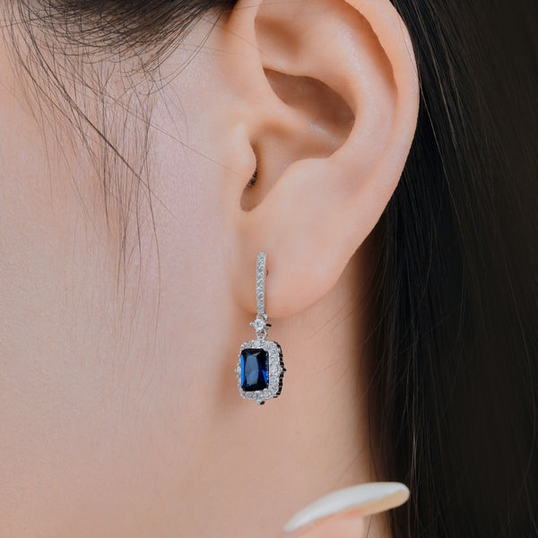 PURE 925 SILVER BLUE Alexandra Earrings