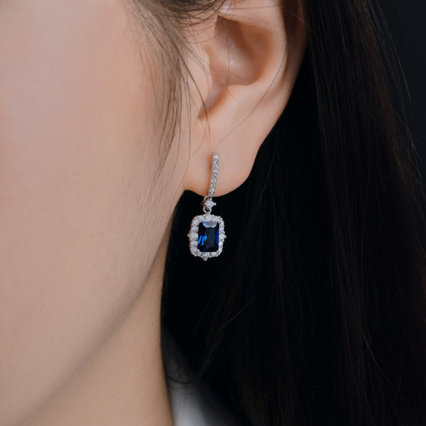 PURE 925 SILVER BLUE Alexandra Earrings