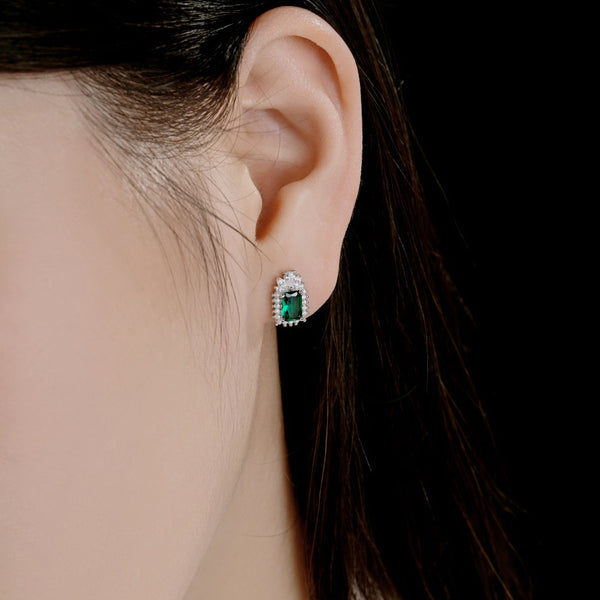 PURE 925 SILVER GREEN Gwynette Earrings