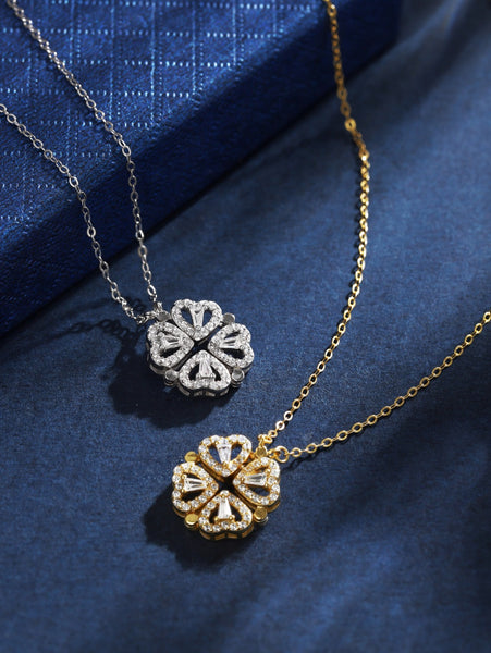 PURE 925 SILVER (Gold Plated)Clover Necklace