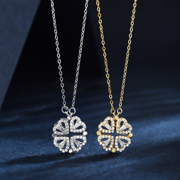 PURE 925 SILVER (Gold Plated)Clover Necklace