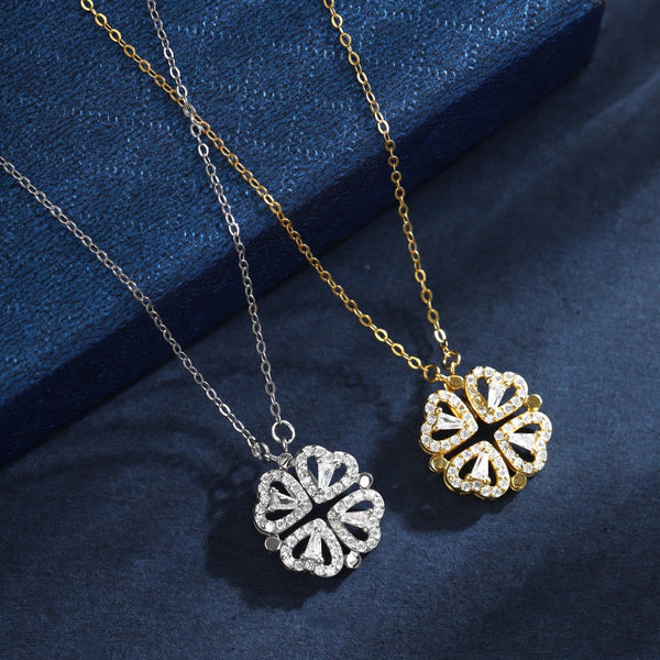 PURE 925 SILVER (Gold Plated)Clover Necklace