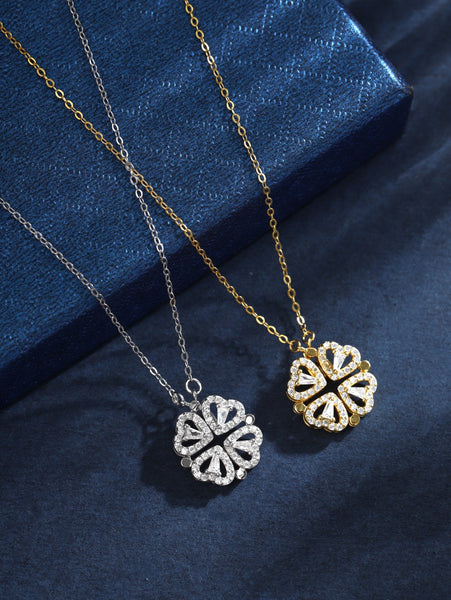 PURE 925 SILVER (Gold Plated)Clover Necklace