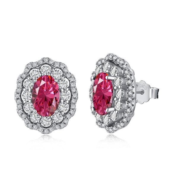 PURE 925 SILVER RED Primrose Earrings
