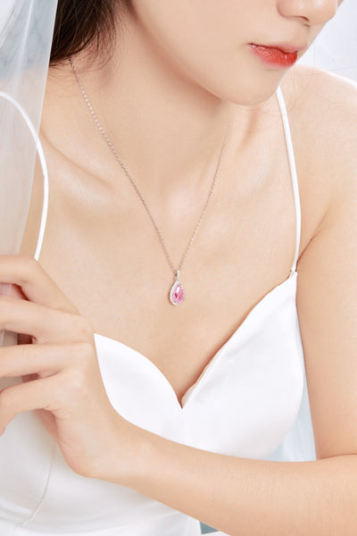 PURE 925 SILVER (PINK)Rebecca Necklace