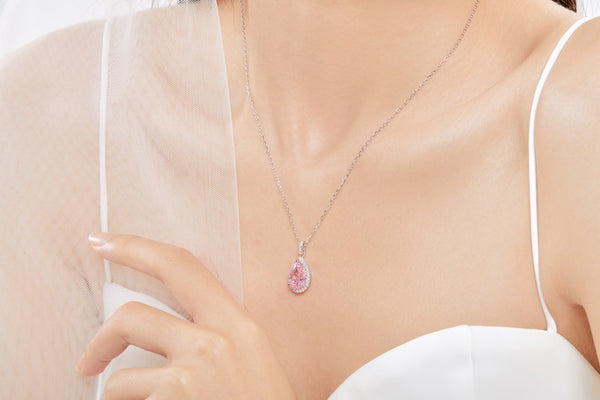 PURE 925 SILVER (PINK)Rebecca Necklace