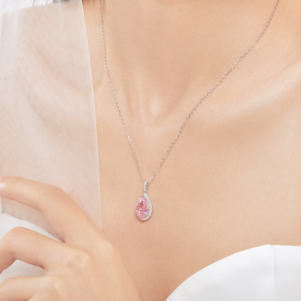 PURE 925 SILVER (PINK)Rebecca Necklace