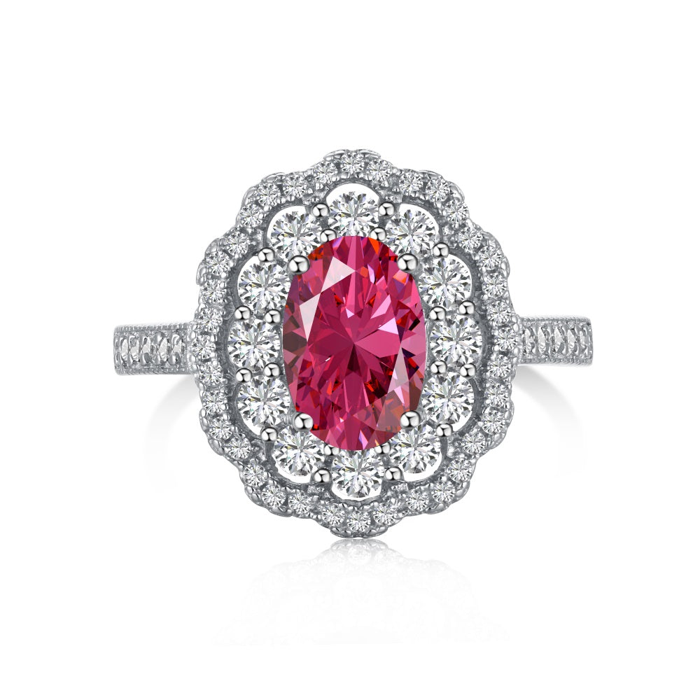 PURE 925 SILVER PINK Primrose Ring