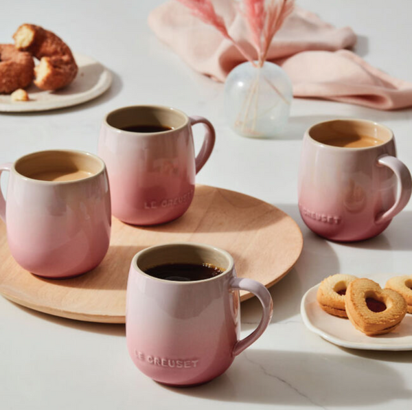 Le Creuset Heritage Stoneware Mugs 13-Oz., Set of 4 - SHELL PINK