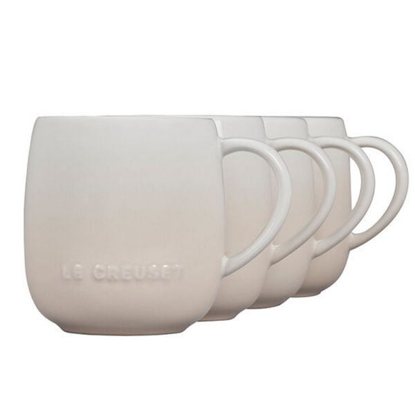 Le Creuset Heritage Stoneware Mugs 13-Oz., Set of 4 - MERINGUE