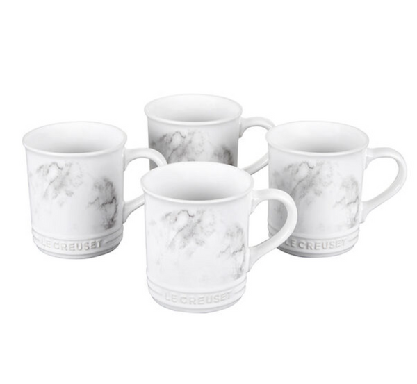 Le Creuset Stoneware 14-Oz. Mugs, Set of 4 - MARBLE