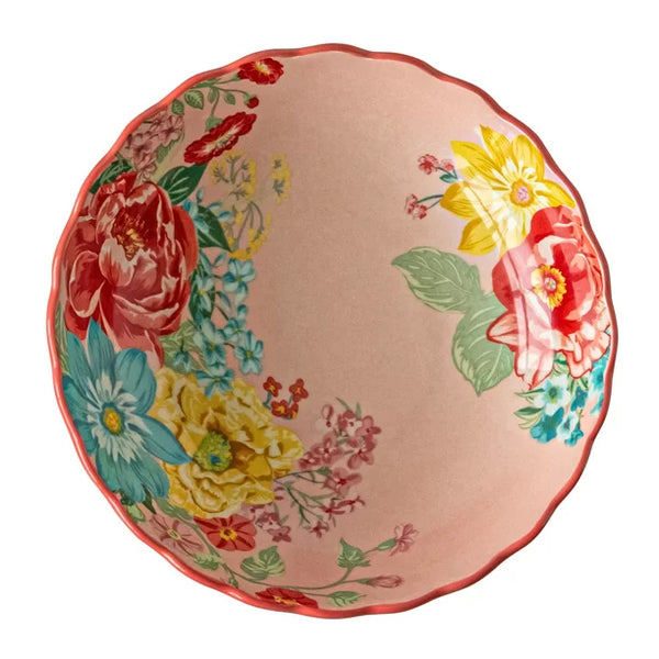 The Pioneer Woman Fancy Flourish Stoneware Pasta Bowl, Pink