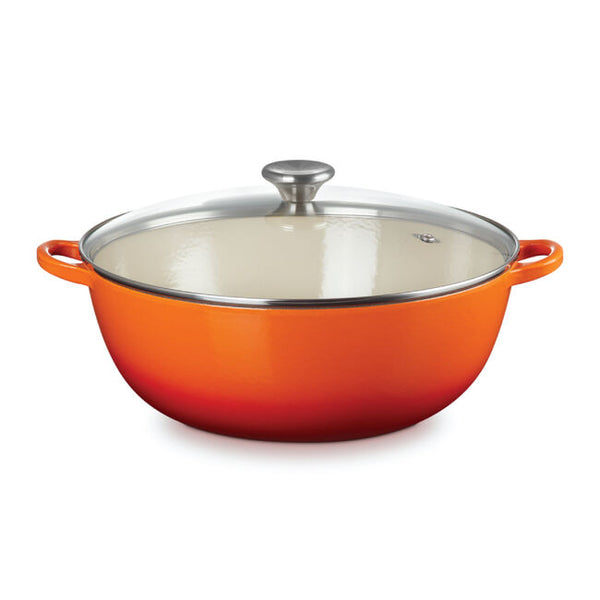 Le Creuset Cast Iron Classic Soup Pot with Glass Lid 7.5qt 32cm - FLAME