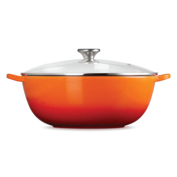 Le Creuset Cast Iron Classic Soup Pot with Glass Lid 7.5qt 32cm - FLAME