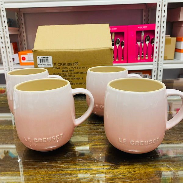 Le Creuset Heritage Stoneware Mugs 13-Oz., Set of 4 - SHELL PINK