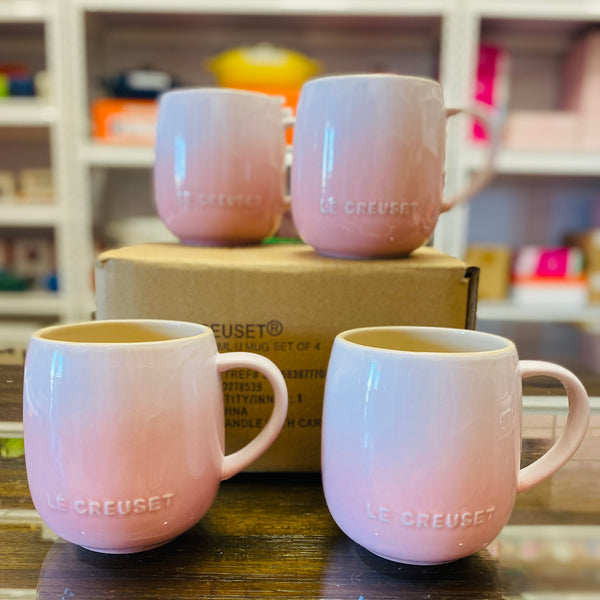 Le Creuset Heritage Stoneware Mugs 13-Oz., Set of 4 - SHELL PINK