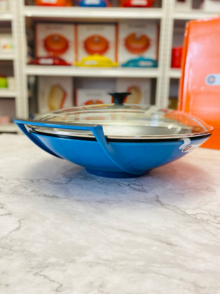 Le Creuset Enameled Cast Iron Wok with Glass Lid 4.75qt - MARSEILLE