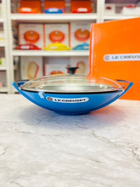 Le Creuset Enameled Cast Iron Wok with Glass Lid 4.75qt - MARSEILLE