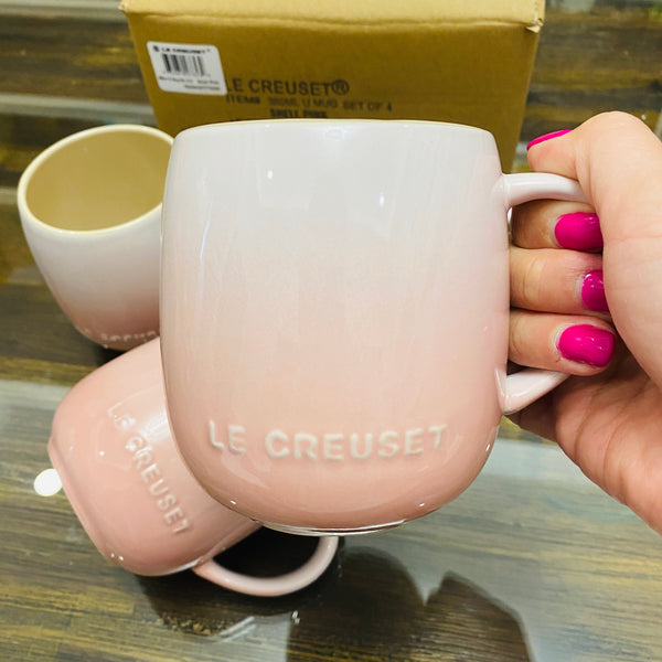 Le Creuset Heritage Stoneware Mugs 13-Oz., Set of 4 - SHELL PINK