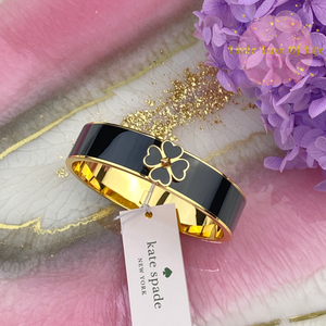 Everyday spade floral spade enamel bangle - BLACK