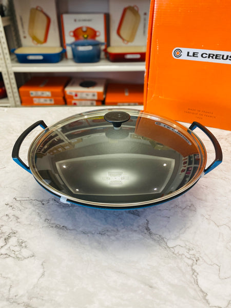 Le Creuset Enameled Cast Iron Wok with Glass Lid 4.75qt - MARSEILLE