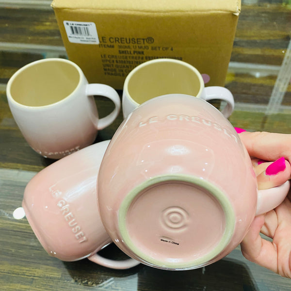 Le Creuset Heritage Stoneware Mugs 13-Oz., Set of 4 - SHELL PINK